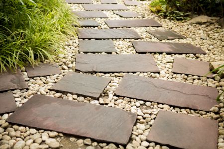 Flagstone sidewalk