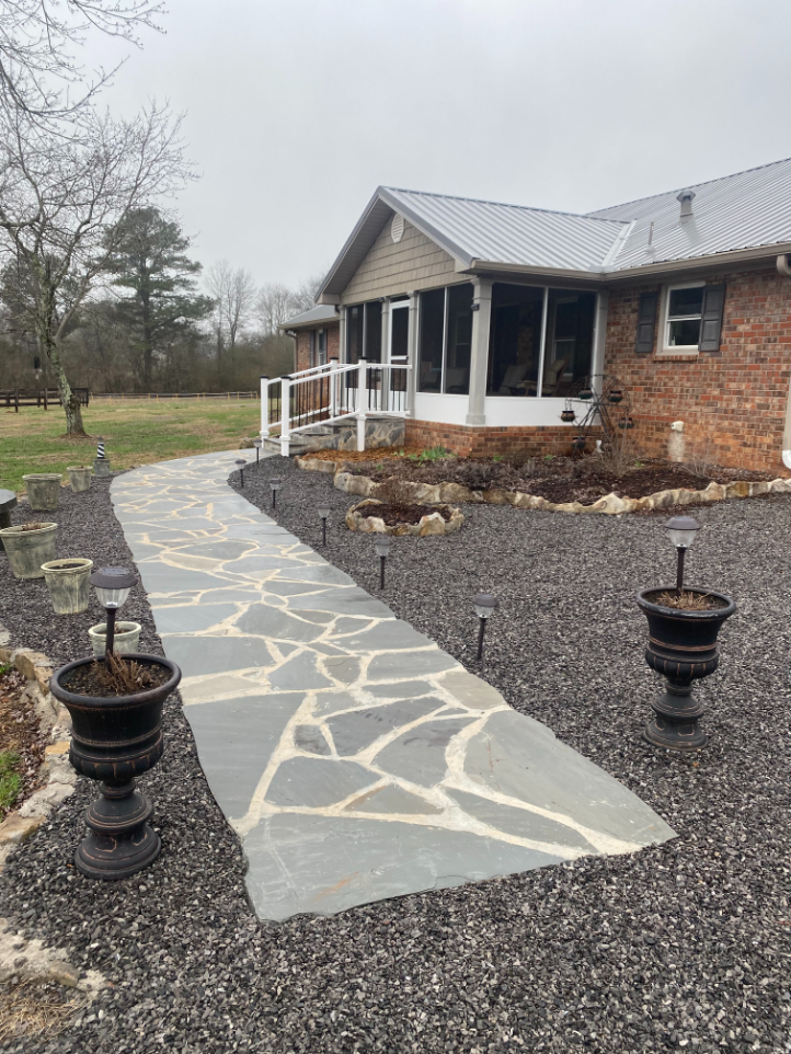 Flagstone sidewalk